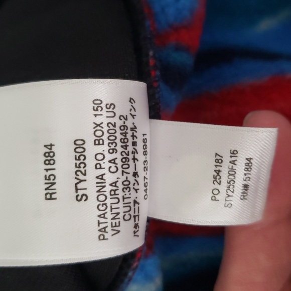 Patagonia Synchilla Fleece Vest Men Large Delta Blue Wavy Aztec Tribal Southwest - Picture 11 of 11